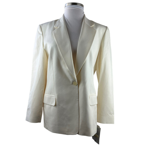 NWT Pendelton Blazer Suit Jacket 100% Virgin Wool Cream Single Button Size 16 - Picture 4 of 14
